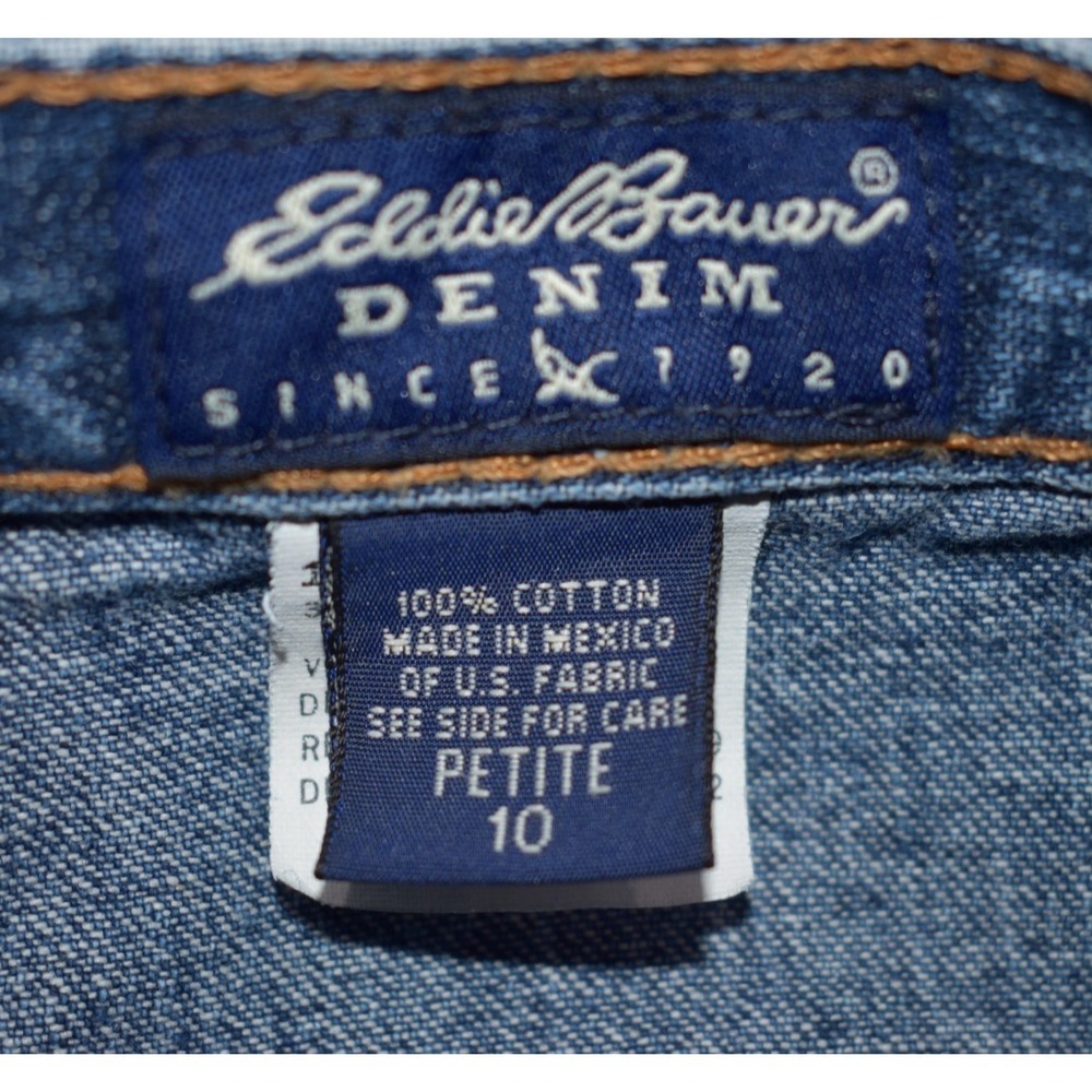 Eddie Bauer 10P Petite Blue Jeans 100% Cotton 5-Pocket High Rise Straight Leg - Picture 5 of 16